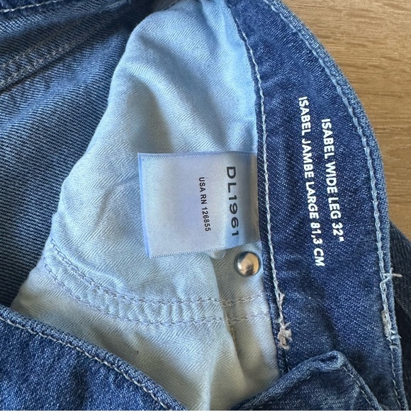 DL1961 Isabel Wide Leg Jeans 32” Mid Rise North Beach Wash Sz 25 - Picture 13 of 15
